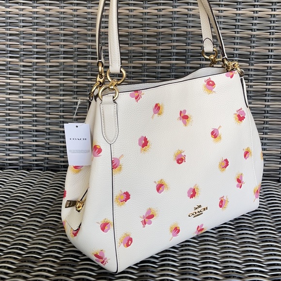 Coach Hallie Shoulder Bag With Pop Floral Print - Picture 2 of 16